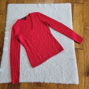 Ralph Lauren Black Label Cashmere Sweater Women's Medium Slim Fit Red